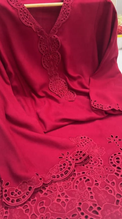 Stitched 2pc Peach Leather