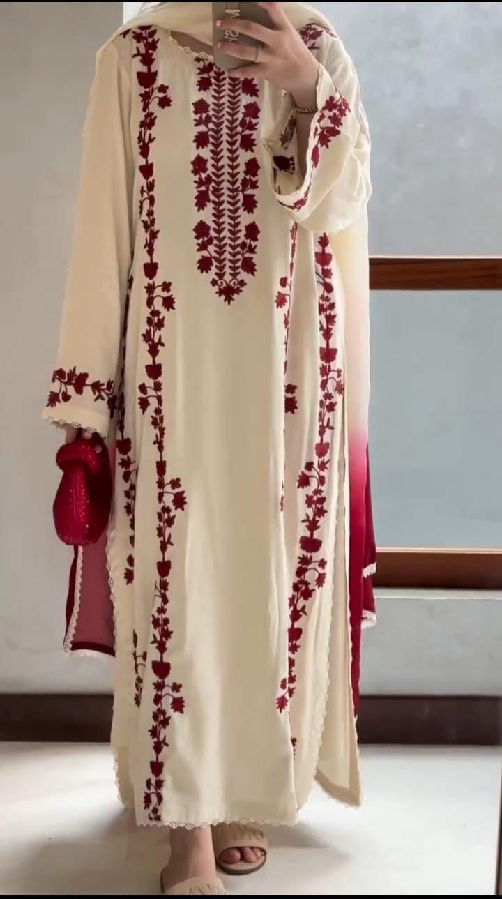 Women Embroidery Dress With Dupatta Unstitched